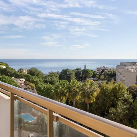Charming 1br With Pool And Sea View In Apartment Nice